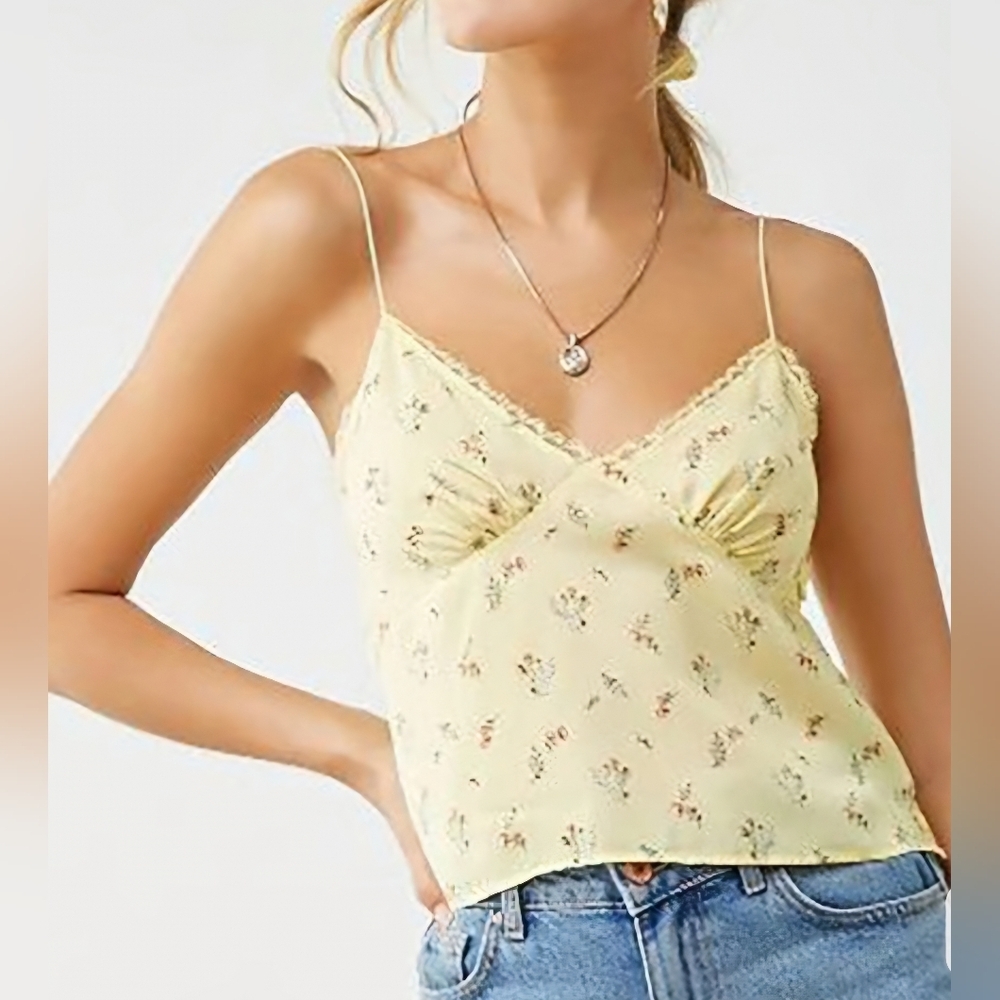 Forever 21 Yellow Floral Camisole